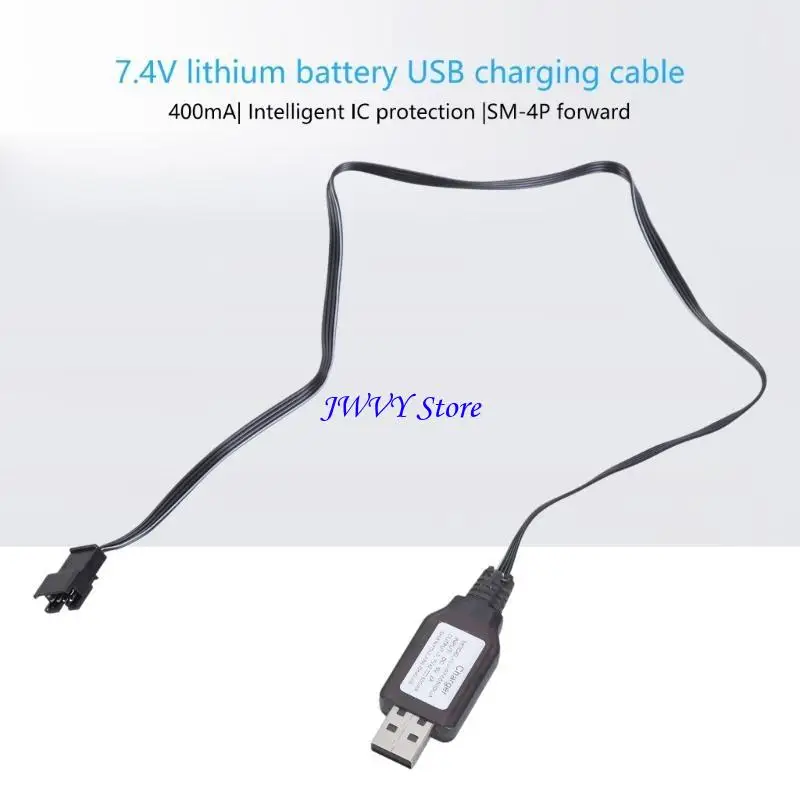 573A 7.4V USB Charging Wire SM4P with LED Indicators For Remote Car And Boats