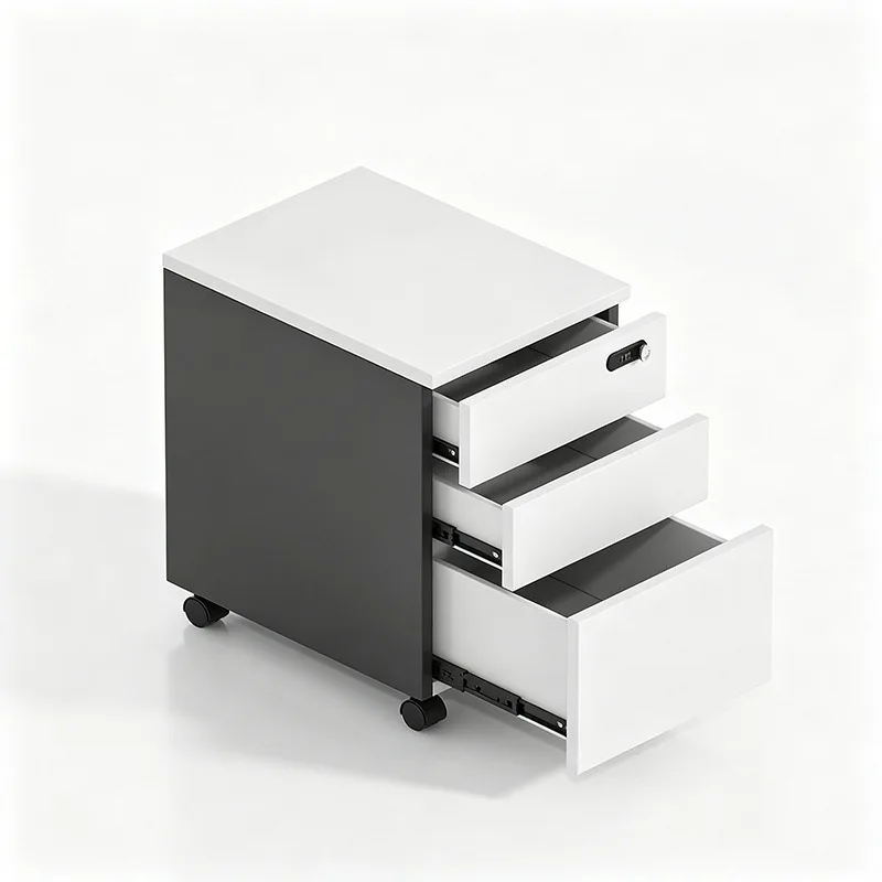 Office activity cabinet Low cabinet Wooden with password lock Three-layer drawer