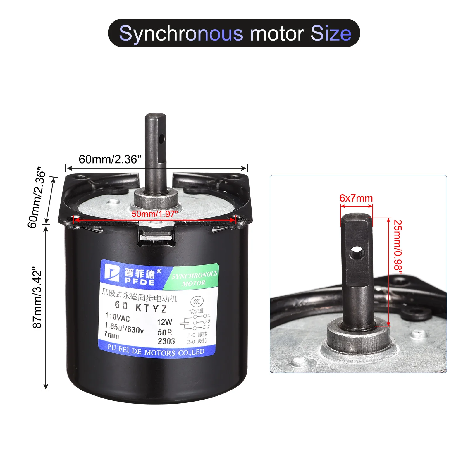 Uxcell Permanent Magnet Synchronous Gear Motor 5RPM 10RPM 20RPM 50RPM 20RPM 110V 12W 50/60Hz CW/CCW Control AC Synchronous Motor