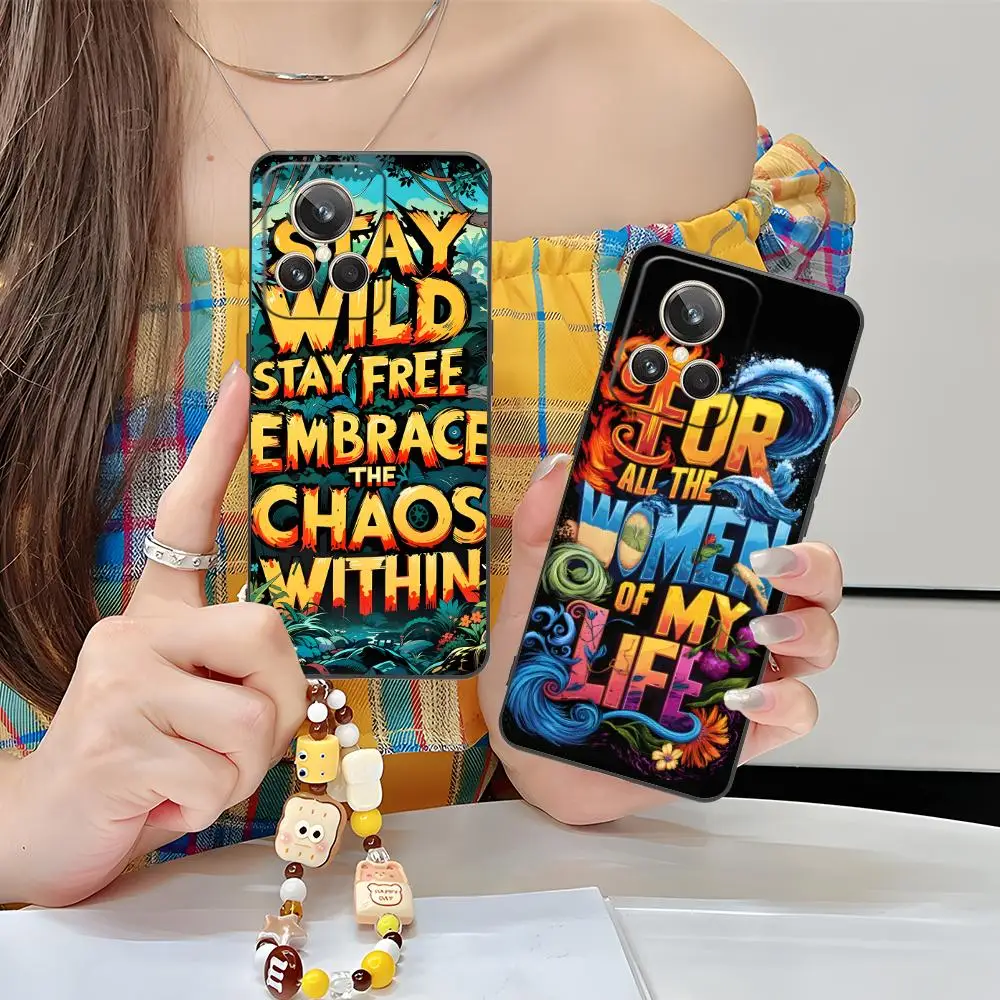 Funda para Teléfono Móvil Hustle Positive para Realme GT 8 Neo Pro C75 73 71 C67 65 C55 53 C35 31 C20 15, Funda con Impresión Colorida