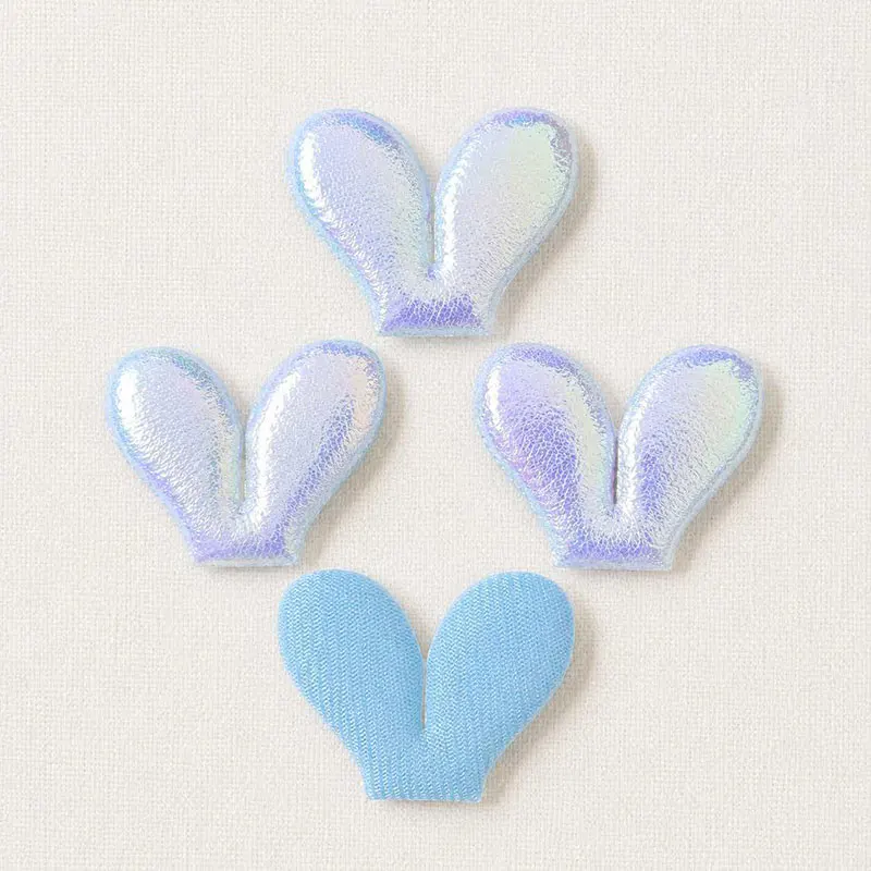 60 Stück Regenbogenfarbene Ohren-Applikationen 3*3,8cm Glänzende DIY-Dekorationen für Kopfbedeckungen, Taschen, Haarspangen und Stoffaccessoires – Detail 12