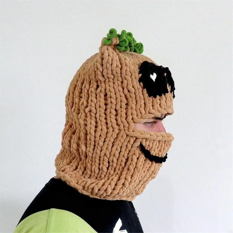 

77HE Treeman кепки для лица для женщин и мужчин для взрослых, Хэллоуин, шапка для лица, теплая шапка ручной работы с капюшоном