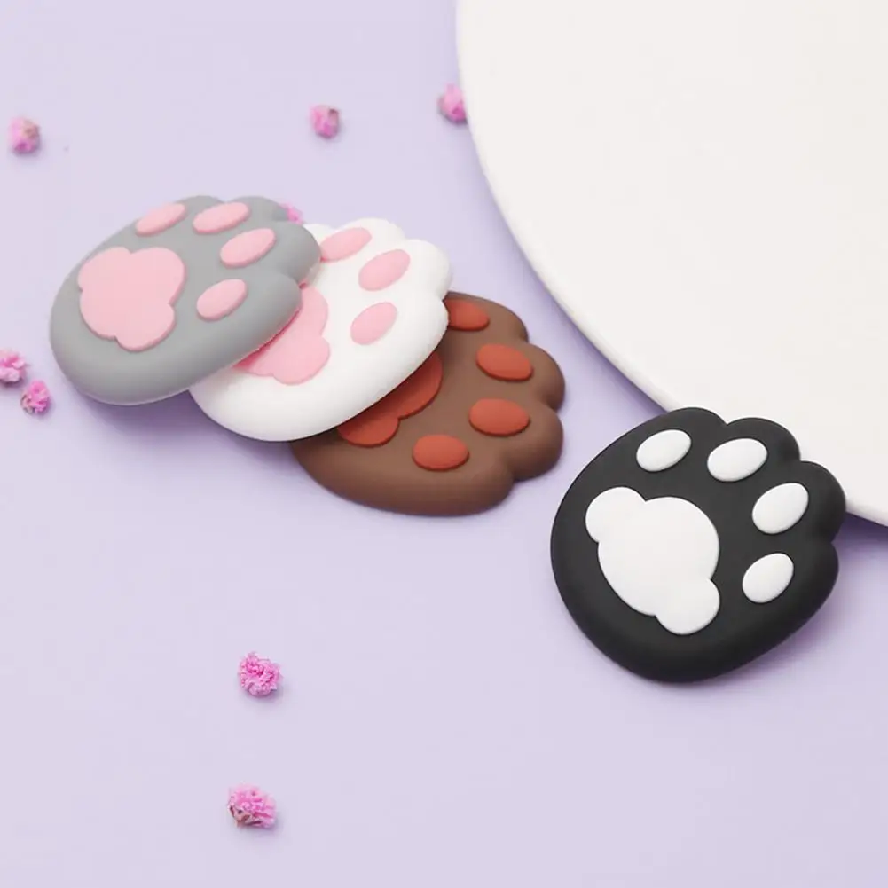 2 Pcs 4.5cm Cat Paw Doorknob Crash Pad Mute Cabinet Door Handle Lock Silencer Pad Silicone Wall Protector Pad Household Supplies