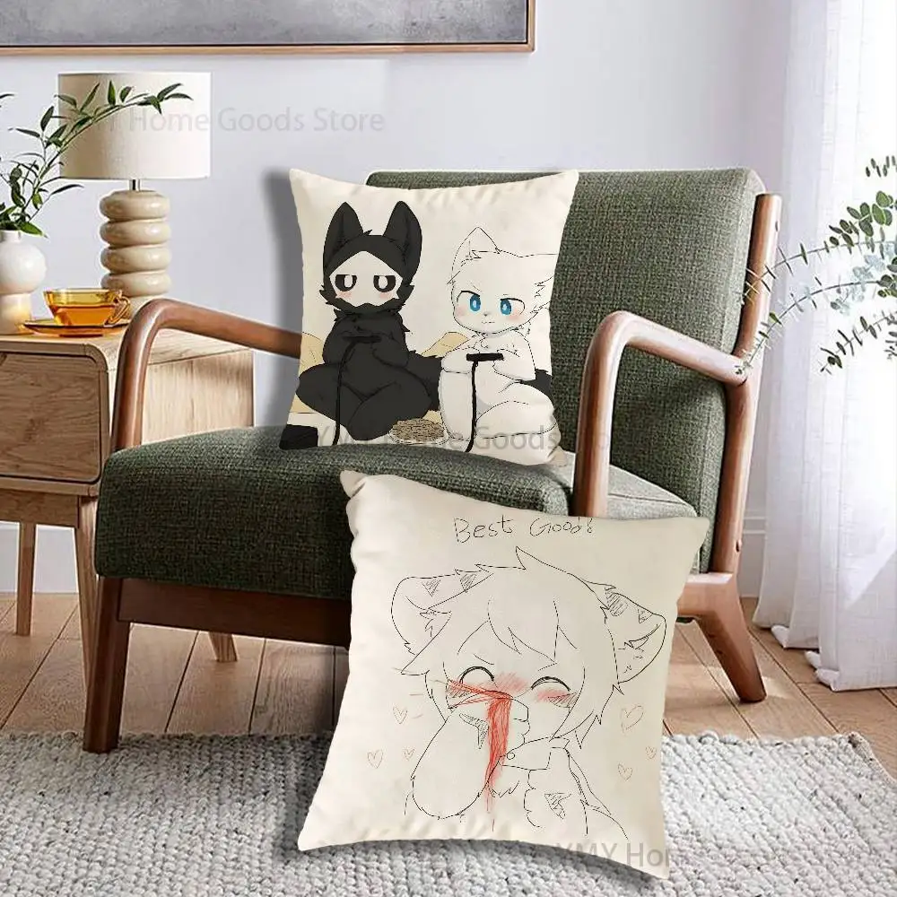 C-Changed Puro Game Shark cat Cartoon Printing Pillowcase Customized Pillow Cover for Sofa Home Decor