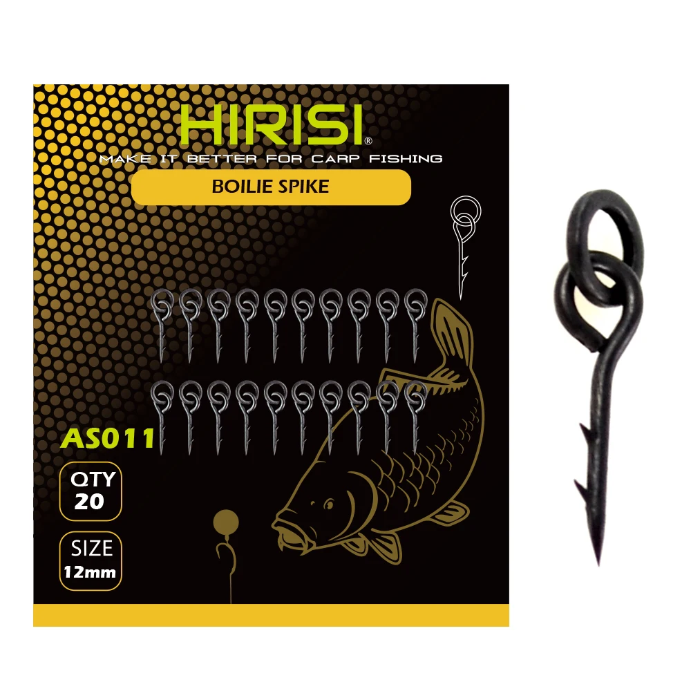 Hirisi 20/40 stuks karpervisserij boilie schroefspies aasnaald met solide ring duurzame aasfixatie voor visaccessoires AS011