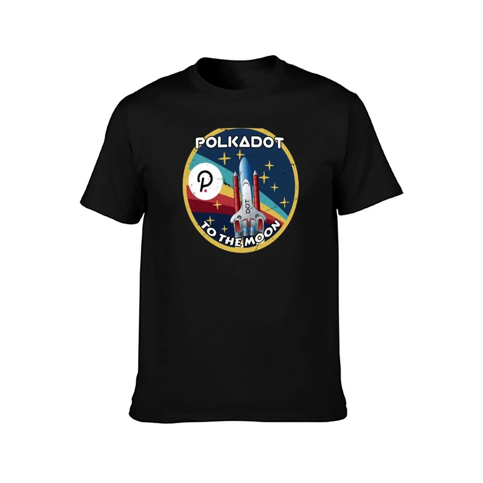 Polkadot DOT Cryptocurrency Space Badge T-Shirt, Summer Casual Cotton Tee, Oversized Streetwear Tops, Vintage Graphic Print