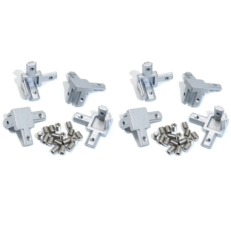 HOT! 8Pc 2020 Series 3 Way End Corner Bracket Connector For European Standard 6Mm T Slot 20 X 20Mm Aluminum Extrusion Profile