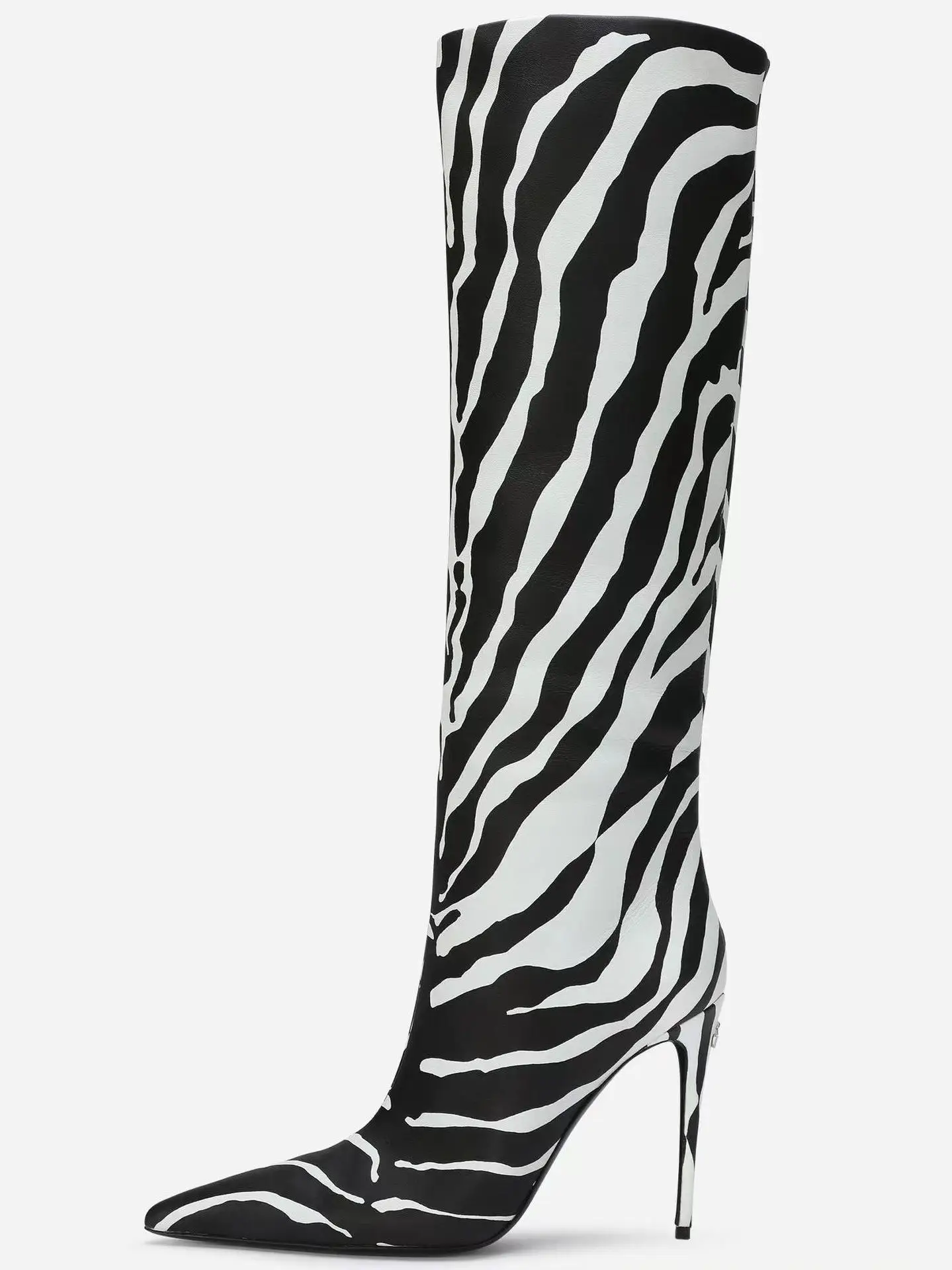 

New Arrival Handmade Sexy Winter Fashion Women Long Thigh High Boots Zebra Print Thin Heel Women Over Knee Boots Evening Shoes