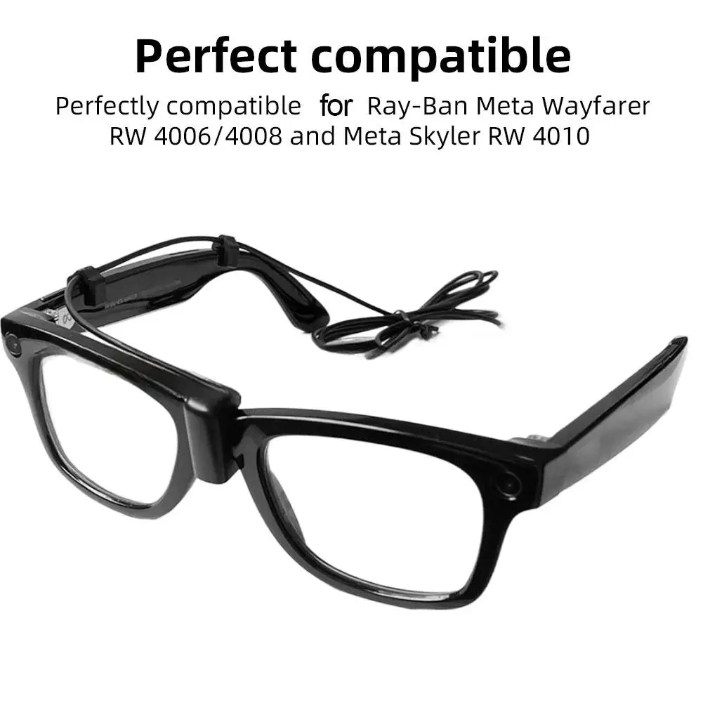 

For Ray Ban Meta2 Second-generation Charging Cable Black High-Bridge Smart Version Accessories Glass 1.5m Charging B9F3