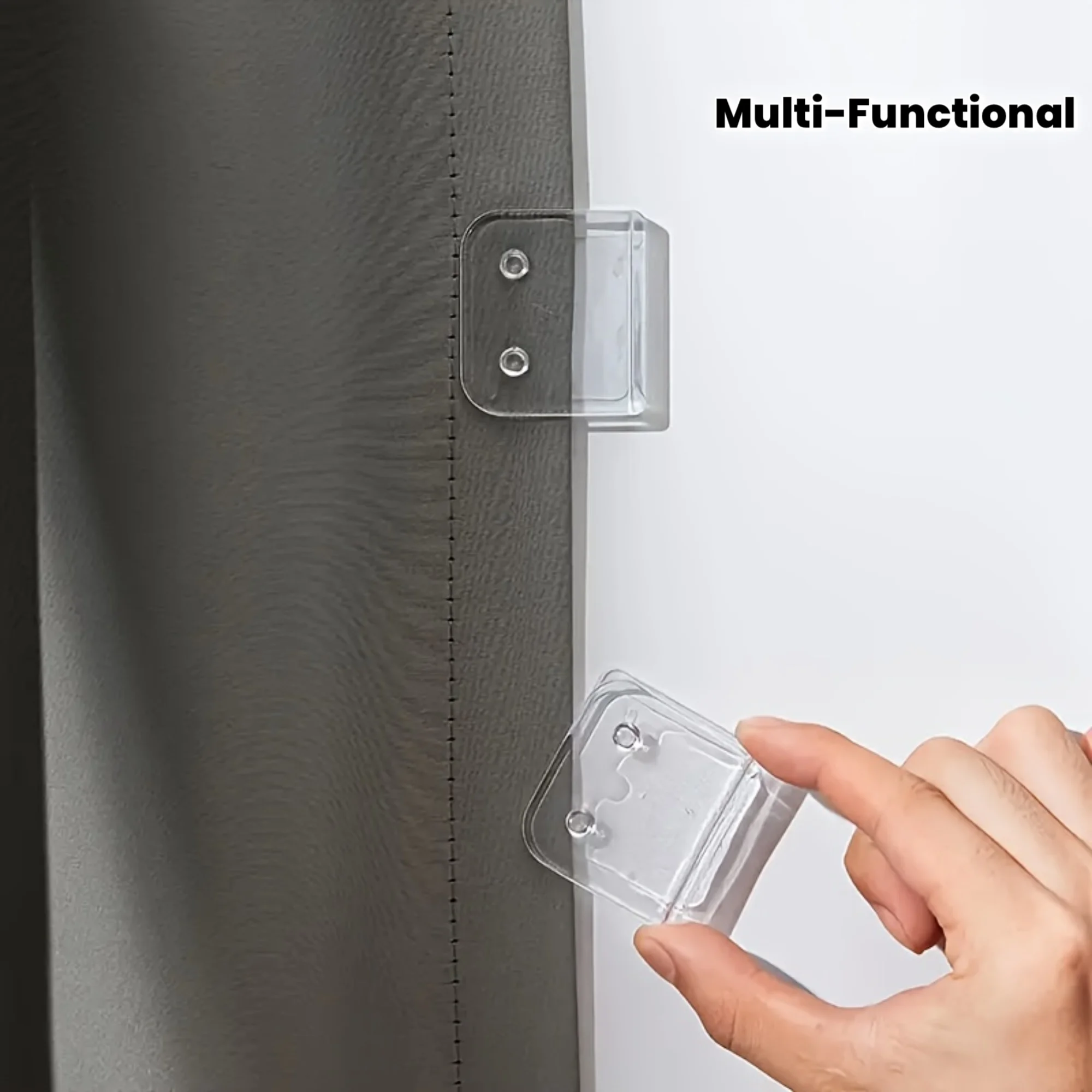 6pcs Multi-Functional Curtain Clips Transparent Plastic Shower Curtain Clamp for Bathroom and Kitchen Use Curtain Retainer