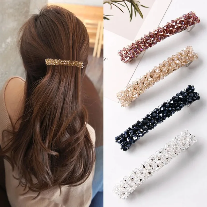 1Pcs New Elegant Luxurious Imitation Crystal Rhinestone Barrettes Hair Clips for Women Girls Fashion Headwear Hair Accessories