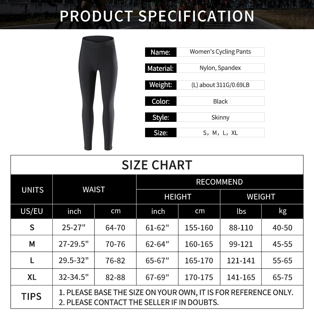 Wosawe Women Cycle Pants with Pocket Breathable Gel Padded Bike Bicycle Pants Tights for Biking Running Jogging cycling clothing