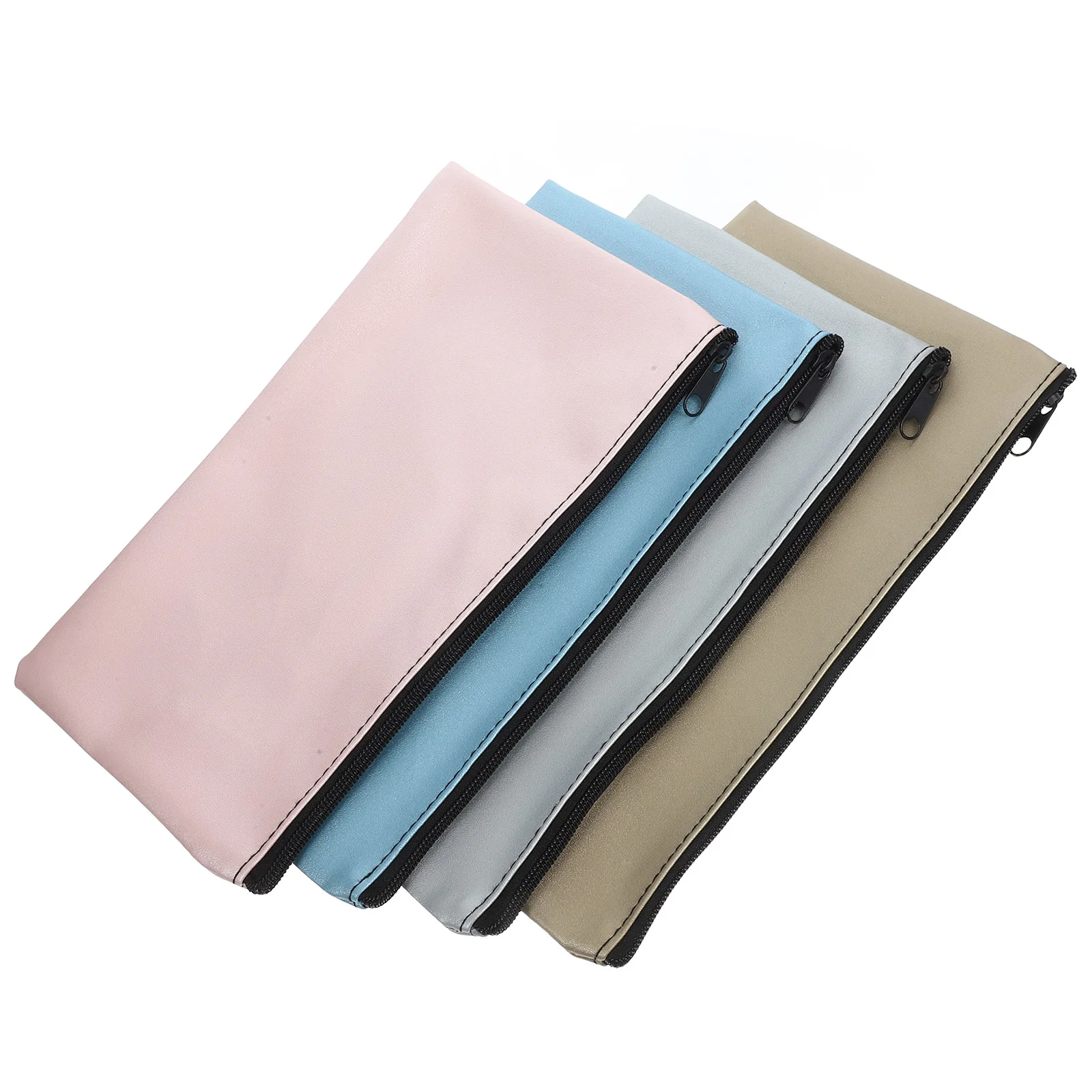 

4 Pcs Money Bags with Zipper for Cash Receipts Storage Organizer Envelope Wallet Travel Pouch Coin Purse Holder File Bag