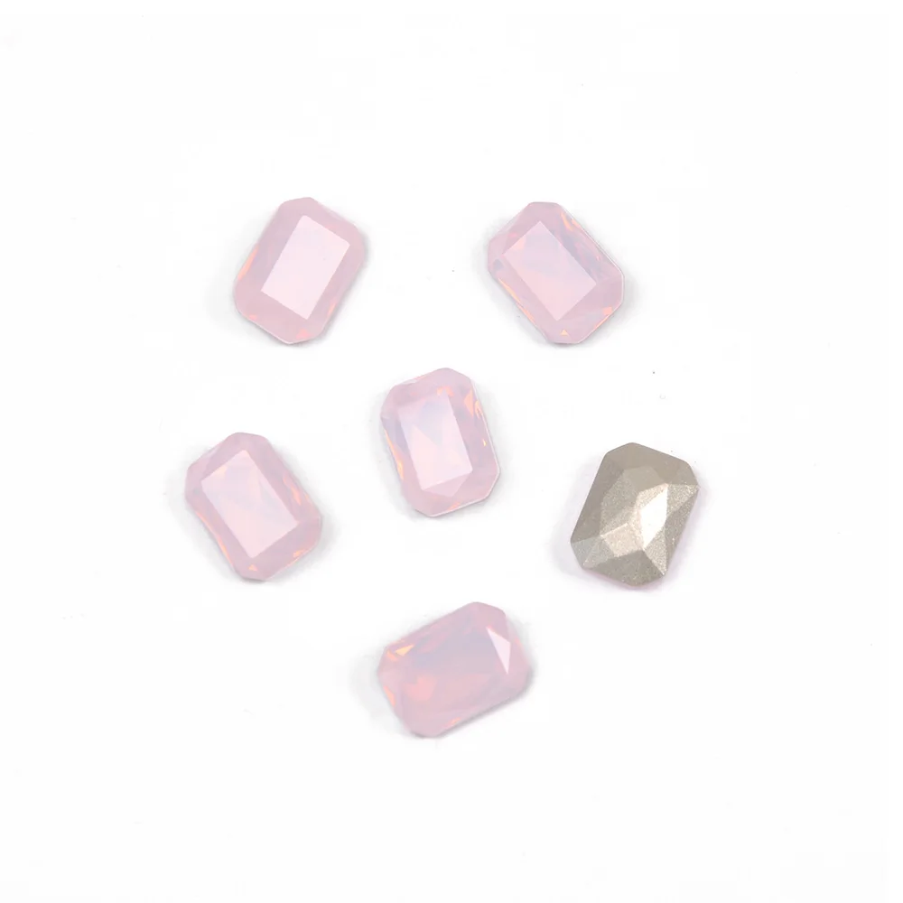 Rose Wasser Opal Achteck Strass Klaue Pointback Aufnäher Kristalle Für DIY Handwerk Kleid Tasche Dekorationen Nähen Zubehör – Detail 3