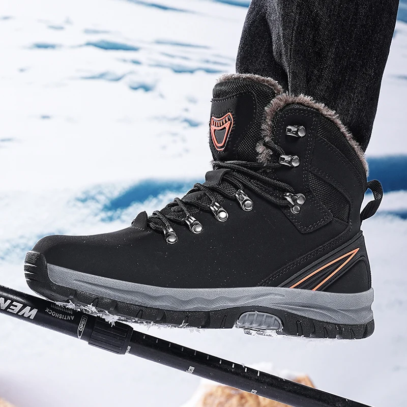 Bottes de neige coordonnantes polyvalentes pour hommes, chaussures de ski en coton chaud, chaussures à l'offre elles optiques décontractées, randonnée en plein air, hiver, 2024