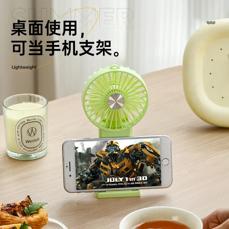 New USB Rechargeable Handheld Fan, Mini Portable Desk Fan with 3 Speeds, Quiet Cooling for Office Student Travel Summer