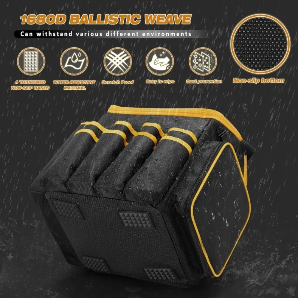 大容量ポータブルツールキット-耐摩耗性-ショルダーストラップ付き-ヘビーデューティツールオーガナイザー-厚みのある防水ツールキット