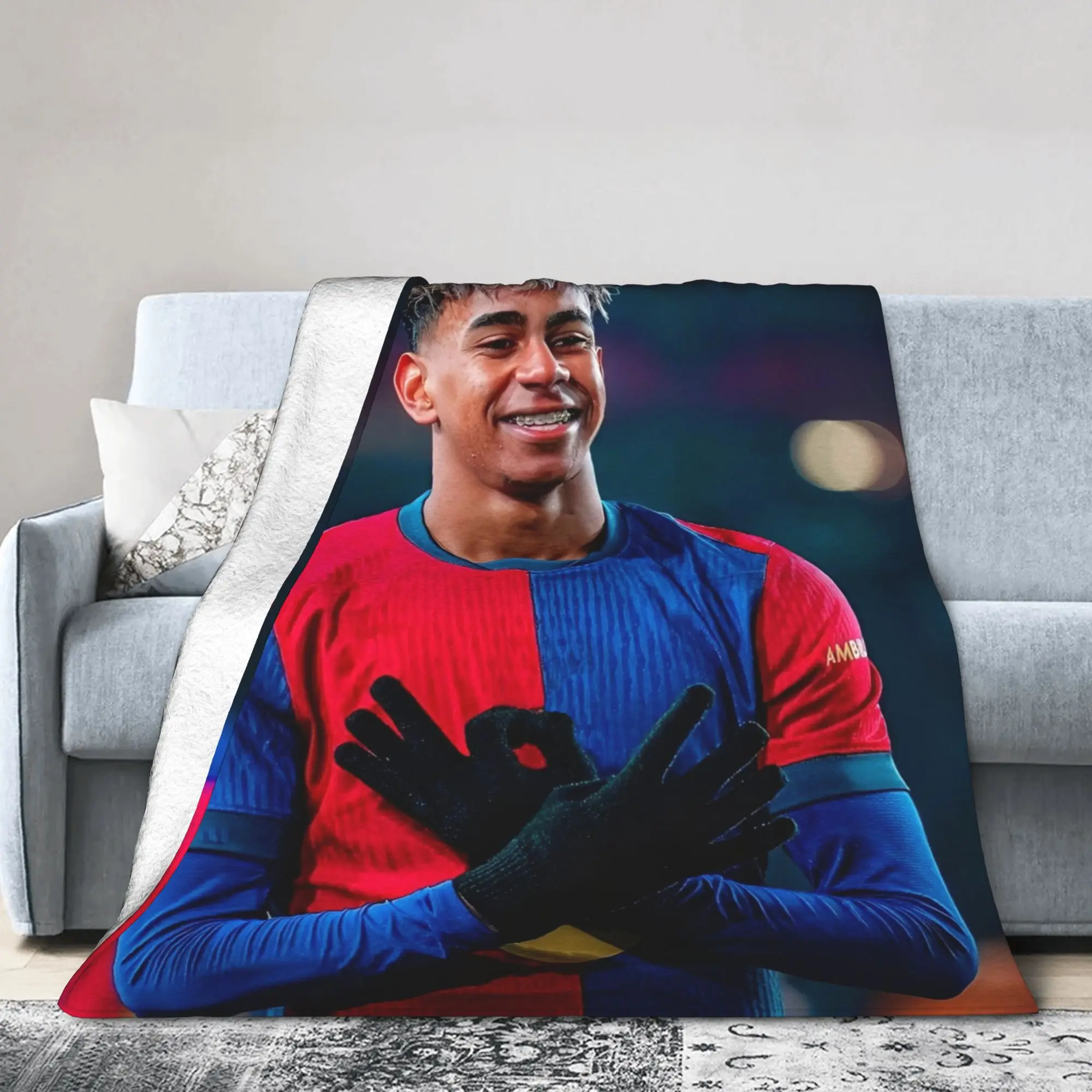Lamine Y-Yamal Blankets Football Soccer Flannel Novelty Warm Throw Blanket for Home Restaurant Textile Decor