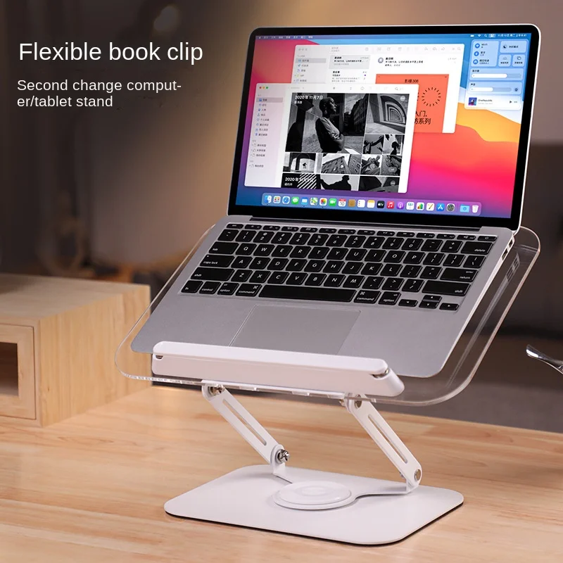 Reading rack 360 degree rotation reading rack desktop metal tablet laptop rack acrylic reading stand