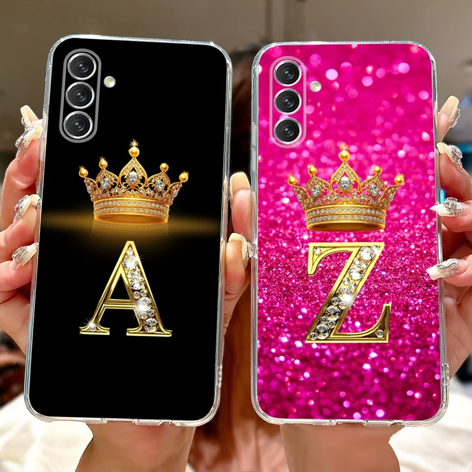 For Samsung Galaxy A14 A24 A34 A54 Case New Crown Letters Cover Soft Slim Phone Case For Samsung A14 A 24 34 54 Galaxy A54 Shell