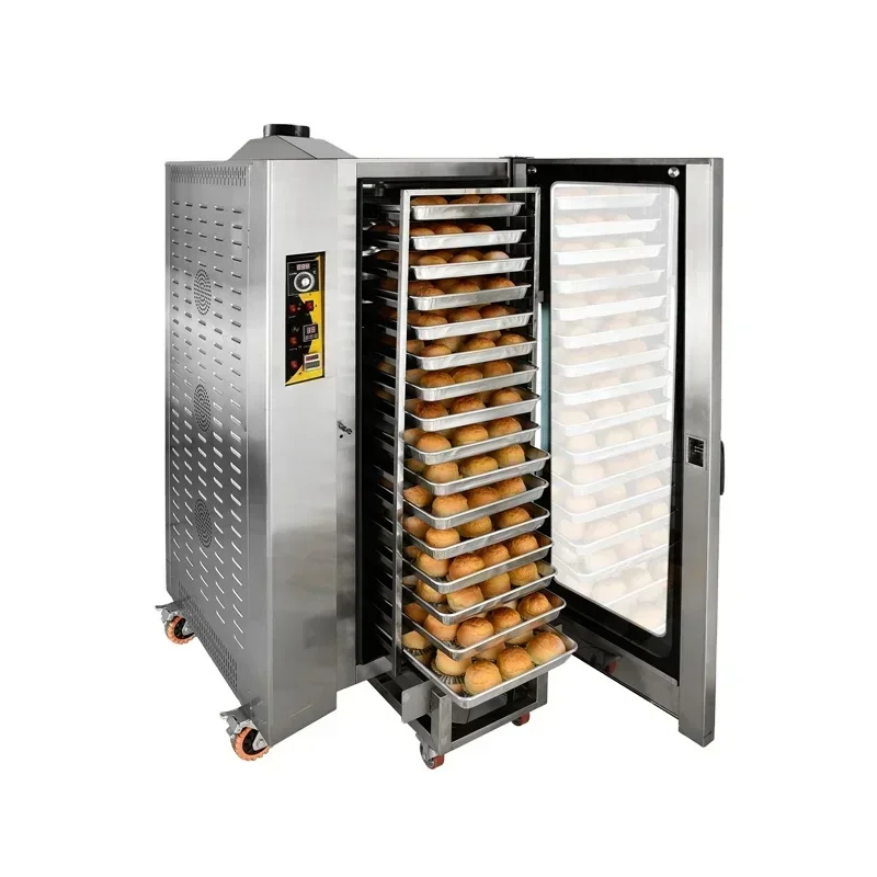 Freestanding Built-in Oven, 16 Tray Commercial Large Capacity Bread Bakery Machine, Movable Structure with Wheels