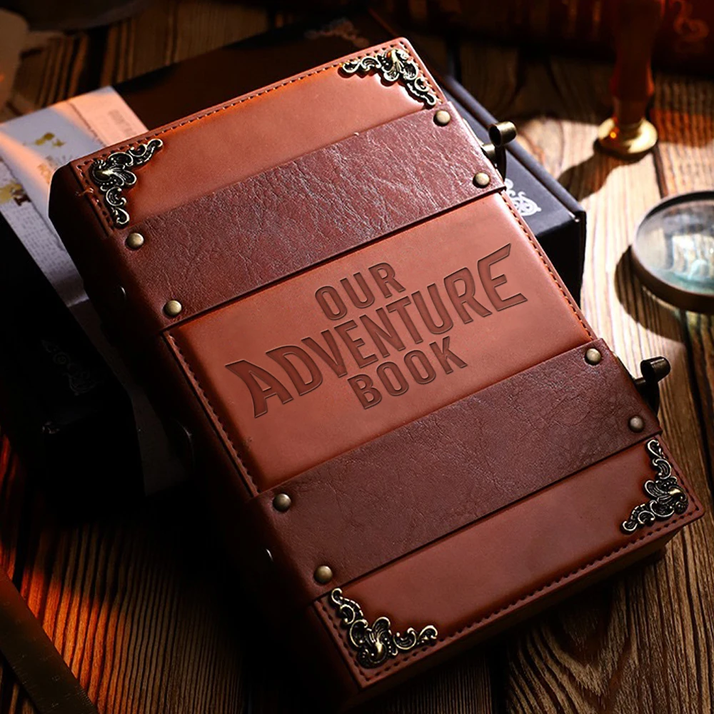 

Our Adventure Book DIY Handmade Photo Album Scrapbook Retro Leather Kraft Album Book Anniversary Wedding Guest Memory Book Gift