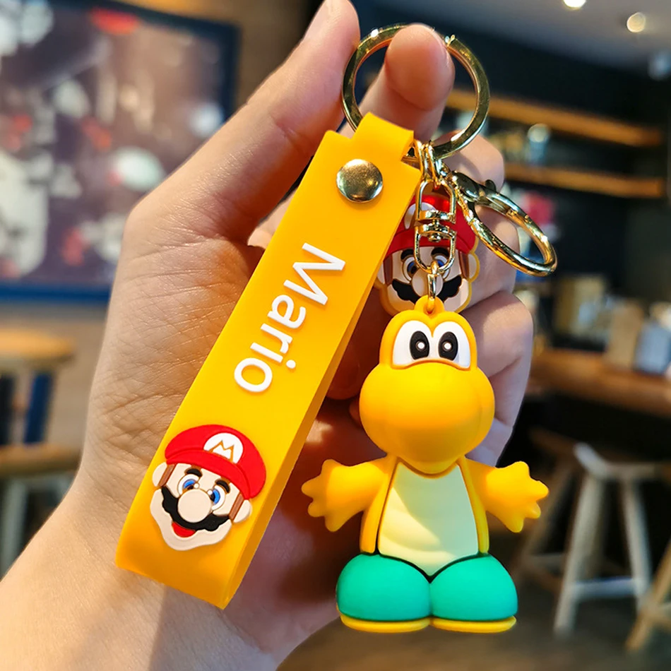 Super Mary Series Keychain Mario Bros Luigi Toad Yoshi Bowser Action Figure Model Decorations Cartoon Doll Pendant Toys Gift