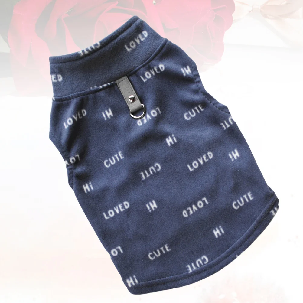 

Pet Dog Clothes Gray Letter Size L Comfortable Stretchy Warm Autumn Winter Polar Fleece Outfit Pet Supplies Dog Warm Clothes