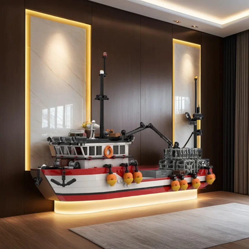 

782 шт., крабовая лодка, MOC, рыболовное сосуд (урожай крабов), образовательное здание, блоки «сделай сам», игрушки на день рождения, подарок