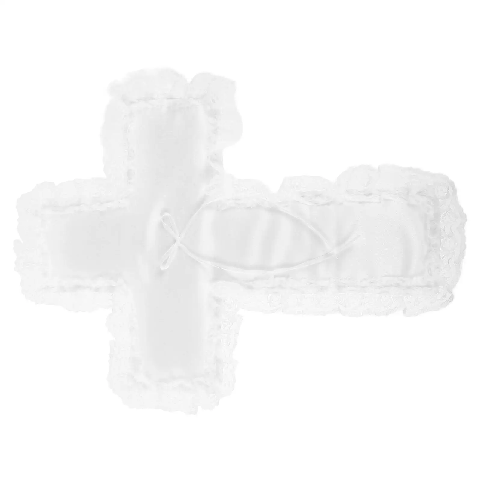 

Cross Ring Pillow Wedding Rings Small Fabric Cushion Exquisite Details Multipurpose Ceremony Supplies