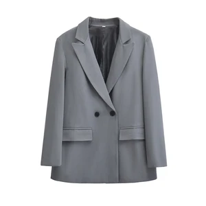 Traf-Blazer Women Passado, trang phục văn phòng, tay áo dài, túi nắp, áo khoác phụ nữ, áo lạ mắt, áo khoác thời trang 8 Bán hàng chính Blazer Elastano - №7