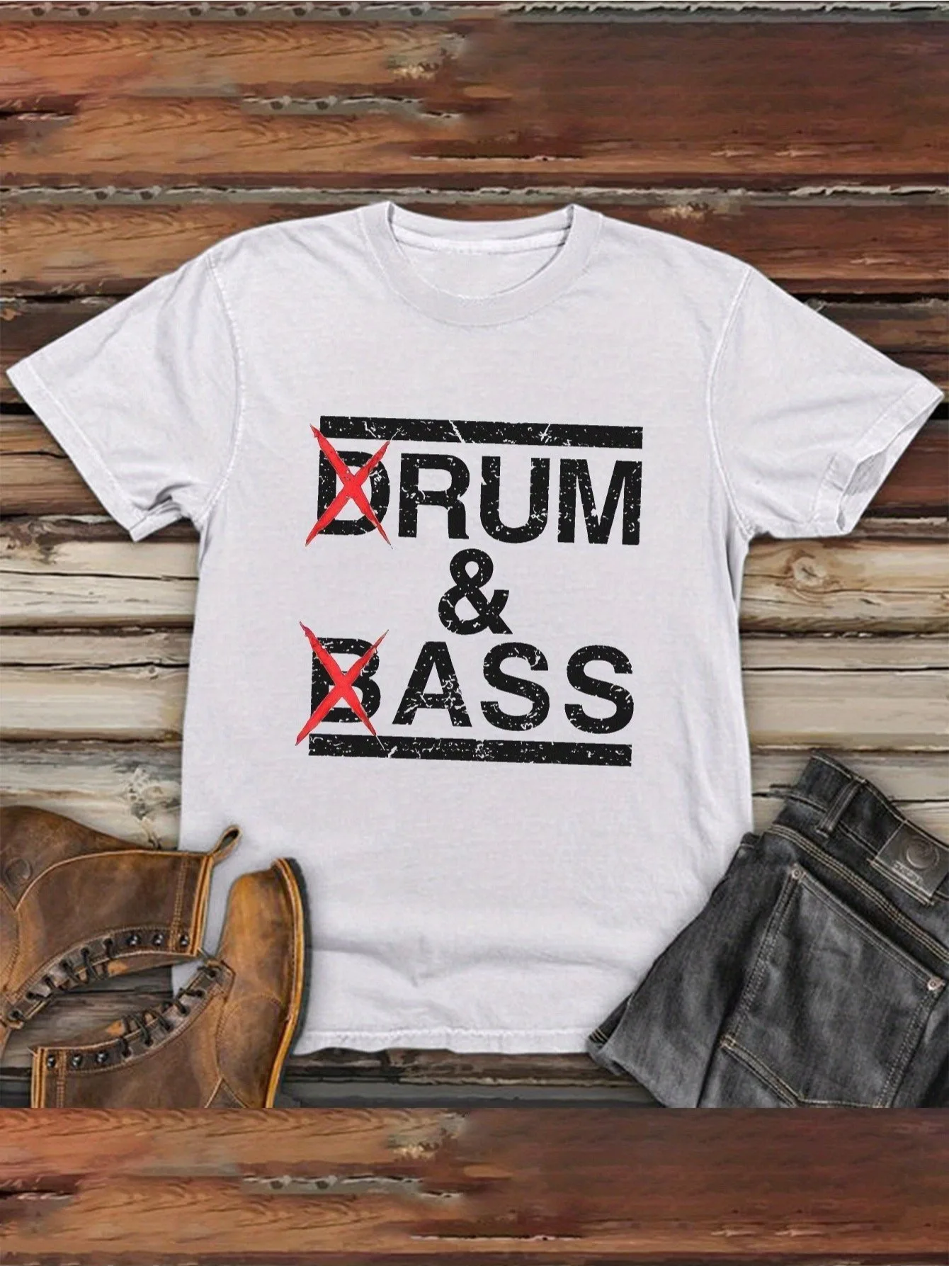 

Футболки с принтом Drum & Bass, хлопковые мужские летние повседневные футболки премиум-класса с короткими рукавами