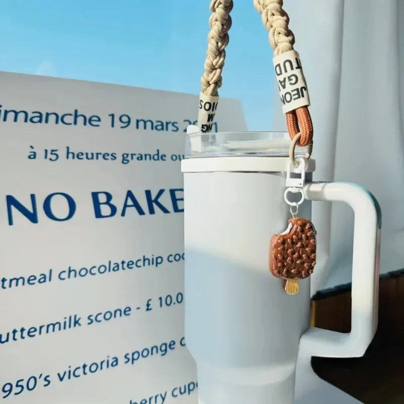 Chocolate Ice Cream Hand-held Lanyard Cup Sleeve For Stanley Tumbler Universal Cup Accessories Suitable For 6-10cm Cup Mouth
