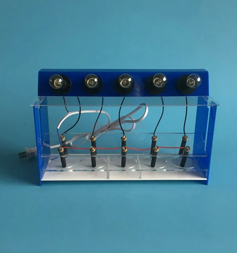 Electrolyte solution conductive demonstrator, diode bulb display, high school electrochemical graphite electrode