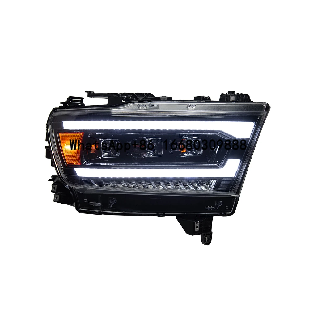 

For Ram 1500 2000 2500 3000 3500 Car Front Headlight Upgrade LED Three Lens Light Assembly Dynamic Turn Signal Best Accessories