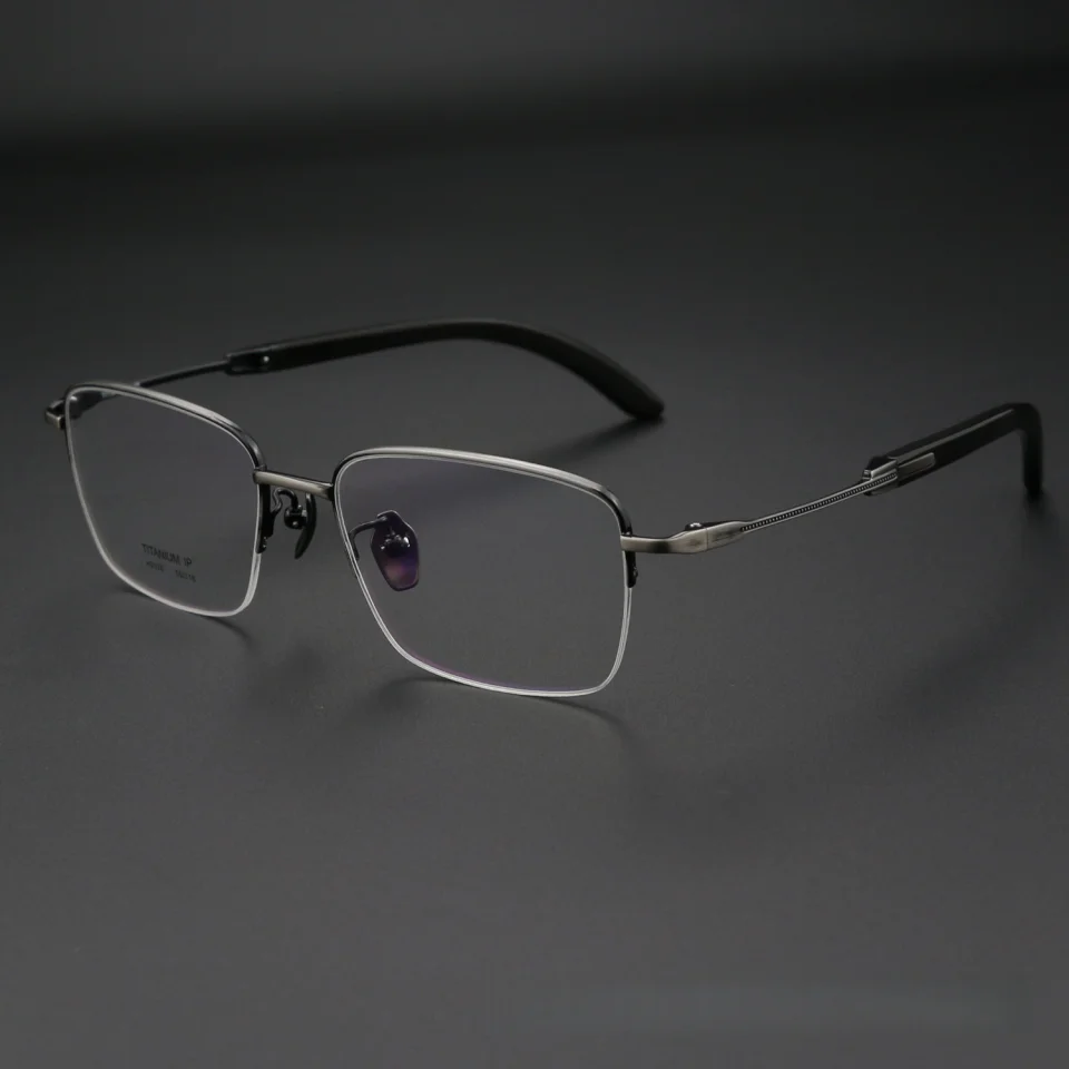 2025 Christmas Carnival Event Natural Bull Horn Glasses Half Frame Eyeglass Fashion Business Myopia Optical Prescription Glasses