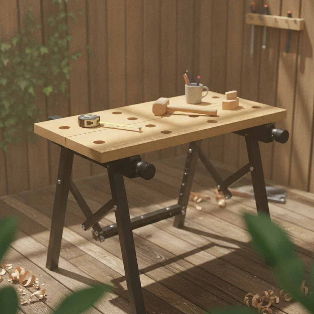 Clamping Work Table Foldable Folding Woodworking Bench Folding Workbench Heavy Duty Woodworking Bench Adjustable Height