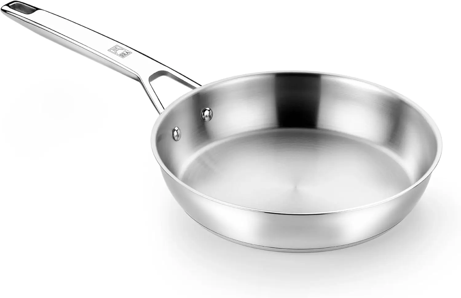

8-Inch Stainless Steel Frying Pan, Induction Compatible, PFOA-Free with Polished Finish