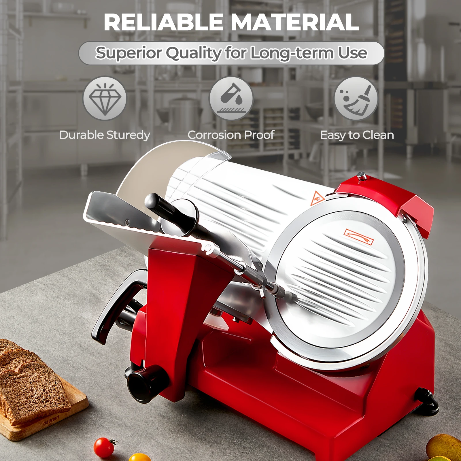 300W Commercial Electric Meat Slicer for Home | Adjustable Deli Food Cutter with 0-12mm Thickness,10