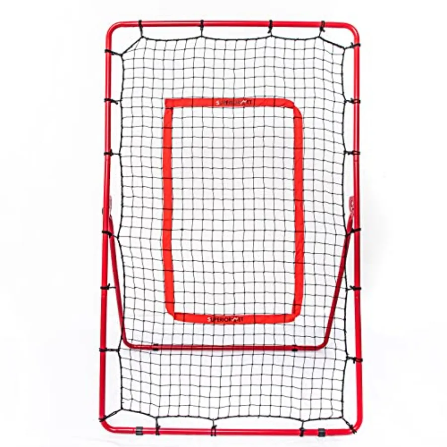 

Pitch Back Rebound Net, Adjustable Rebounder Trainer for Baseball, Softball and Lacrosse, Practice for Pitching, Throwing and C