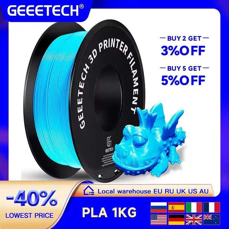 Geeetech 1kg 1.75mm Filament, 3d printer Filament PLA PETG Plastic, Lijnen Netjes, 3d printen draadmaterialen, vacuümverpakking - afbeelding 2