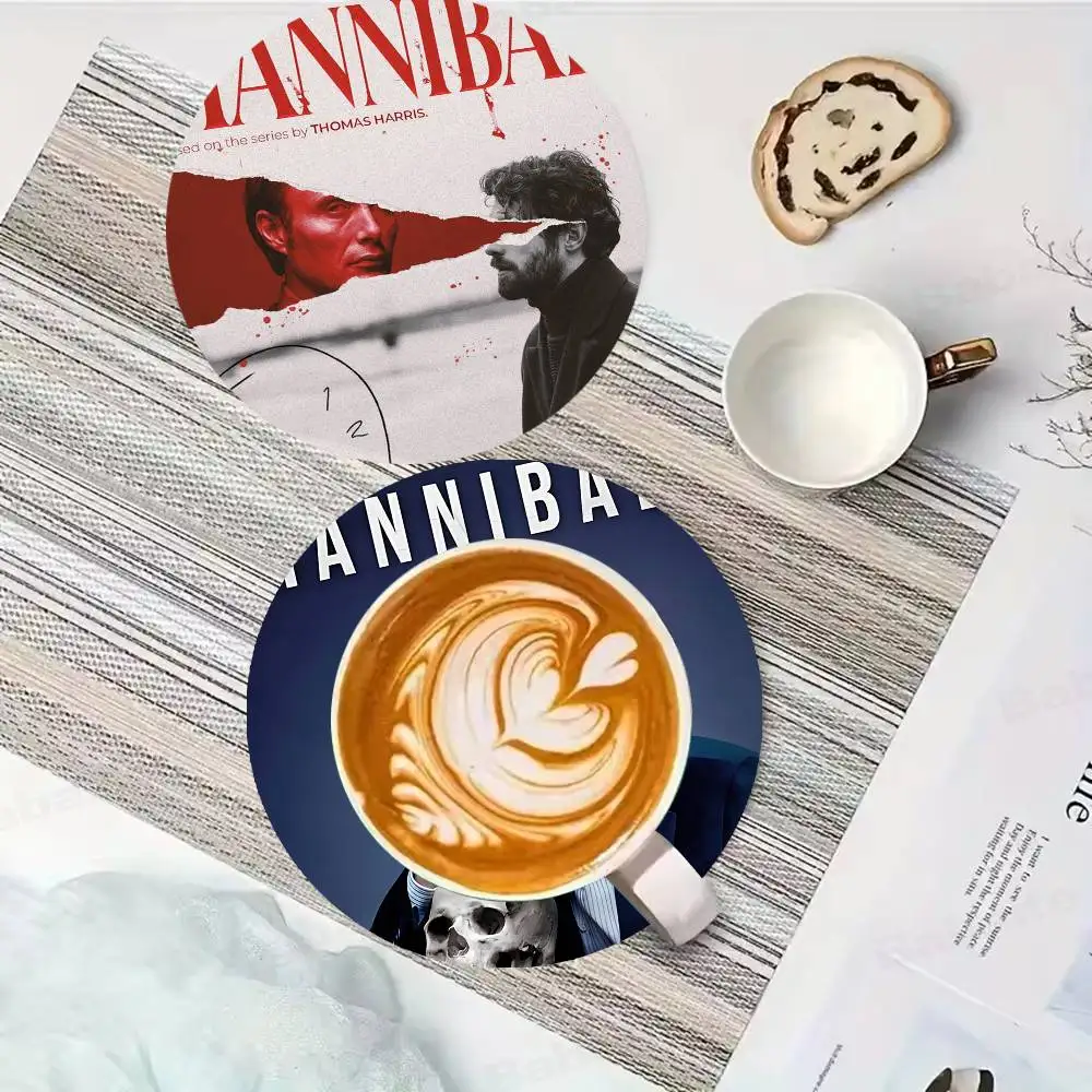 H-Hannibal Classic Vintage Coasters Suitable for daily family gathering decoration, kitchen, anti-slip wooden coasters