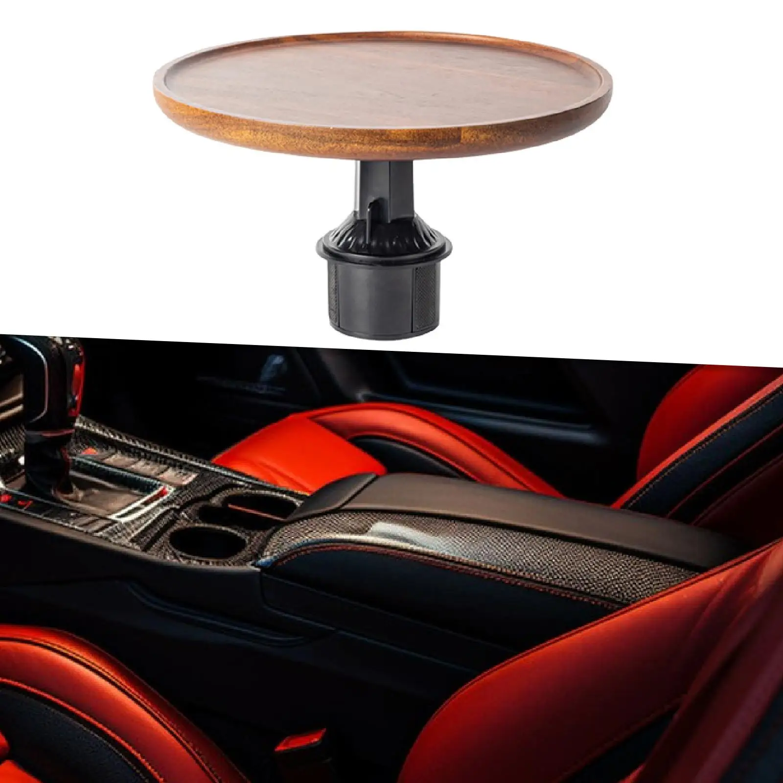 Wood Car Desk Portable Multipurpose Tray Table Interior Car Accessories for Office and Snack Station