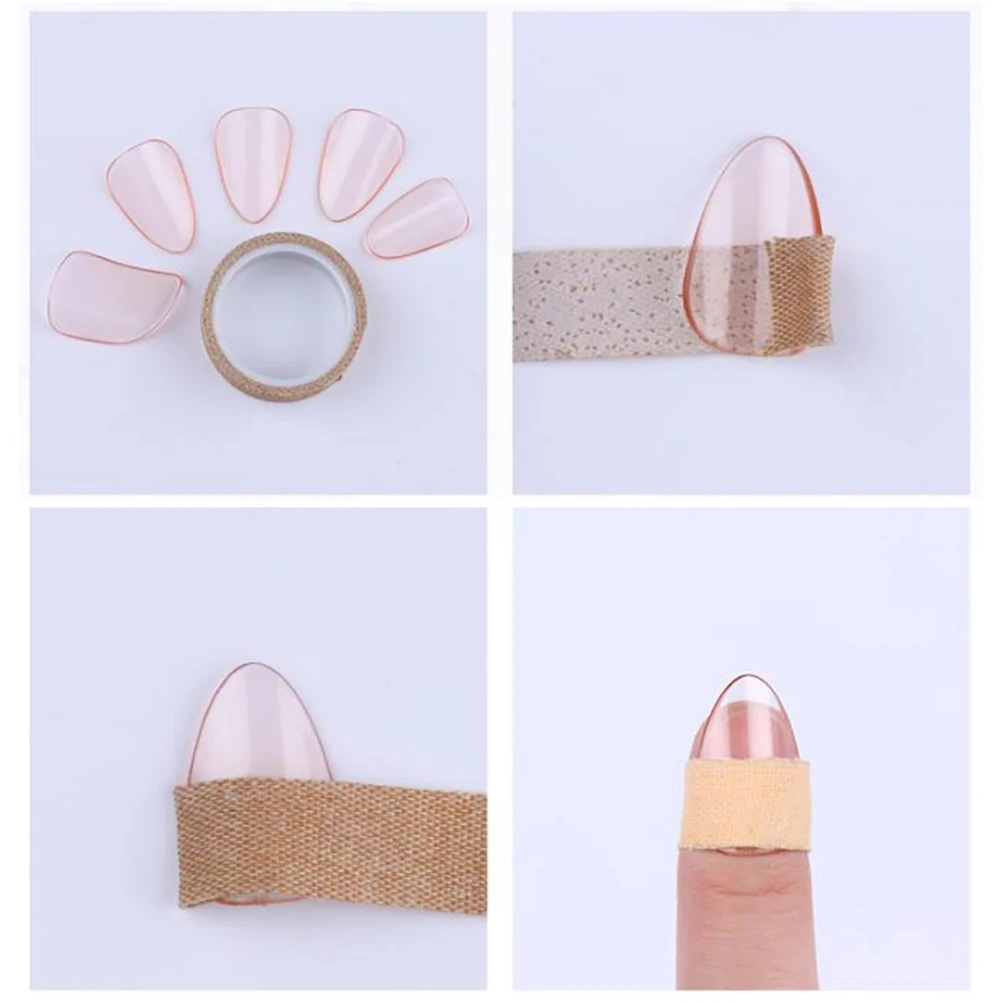 

5pcs Pc Nails Smooth Pipa Nail Covers Fake Nails Finger Protectors For Guzheng Lute Players Orange