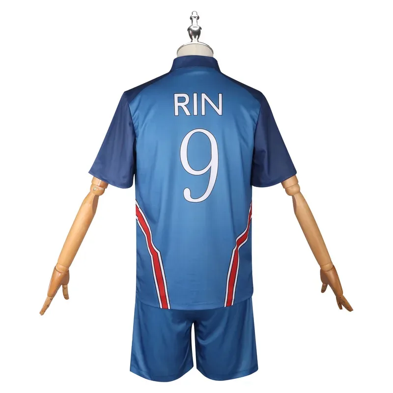3PCS Blue Lock Anime P.X.G Rin Itoshi Shidou Ryusei Julian Loki Cosplay Kostüm Socken Stickerei Fußball Uniform Halloween NO.9