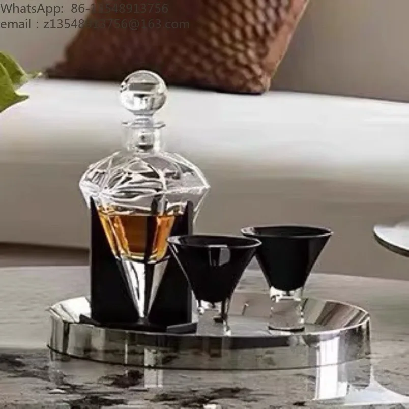 Modern Simple Tabletop Decor Set Vase Wine Ornaments Living Room Coffee Table Decor for Showroom