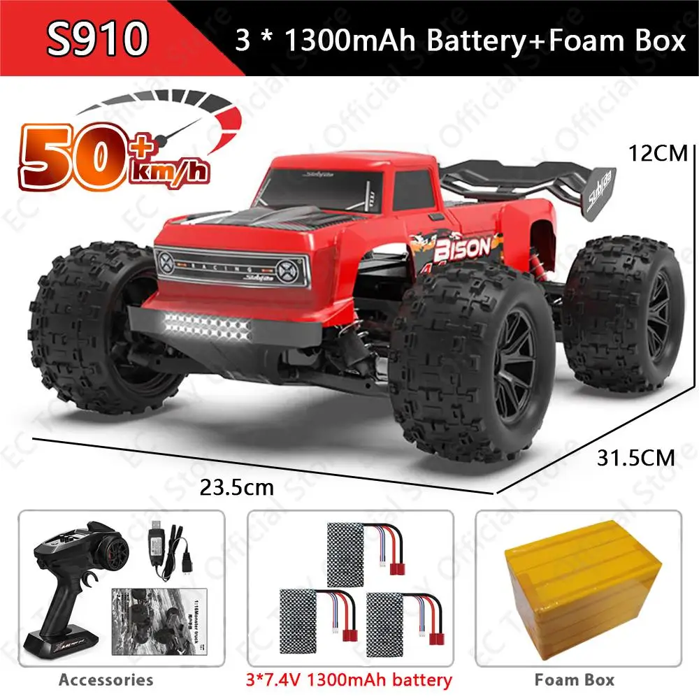 S909 S910 1:16 50KM/H RC Car 2.4G 4WD Remote Control Cars Electric High Speed Drift Monster Truck VS Wltoys 144001 Toy