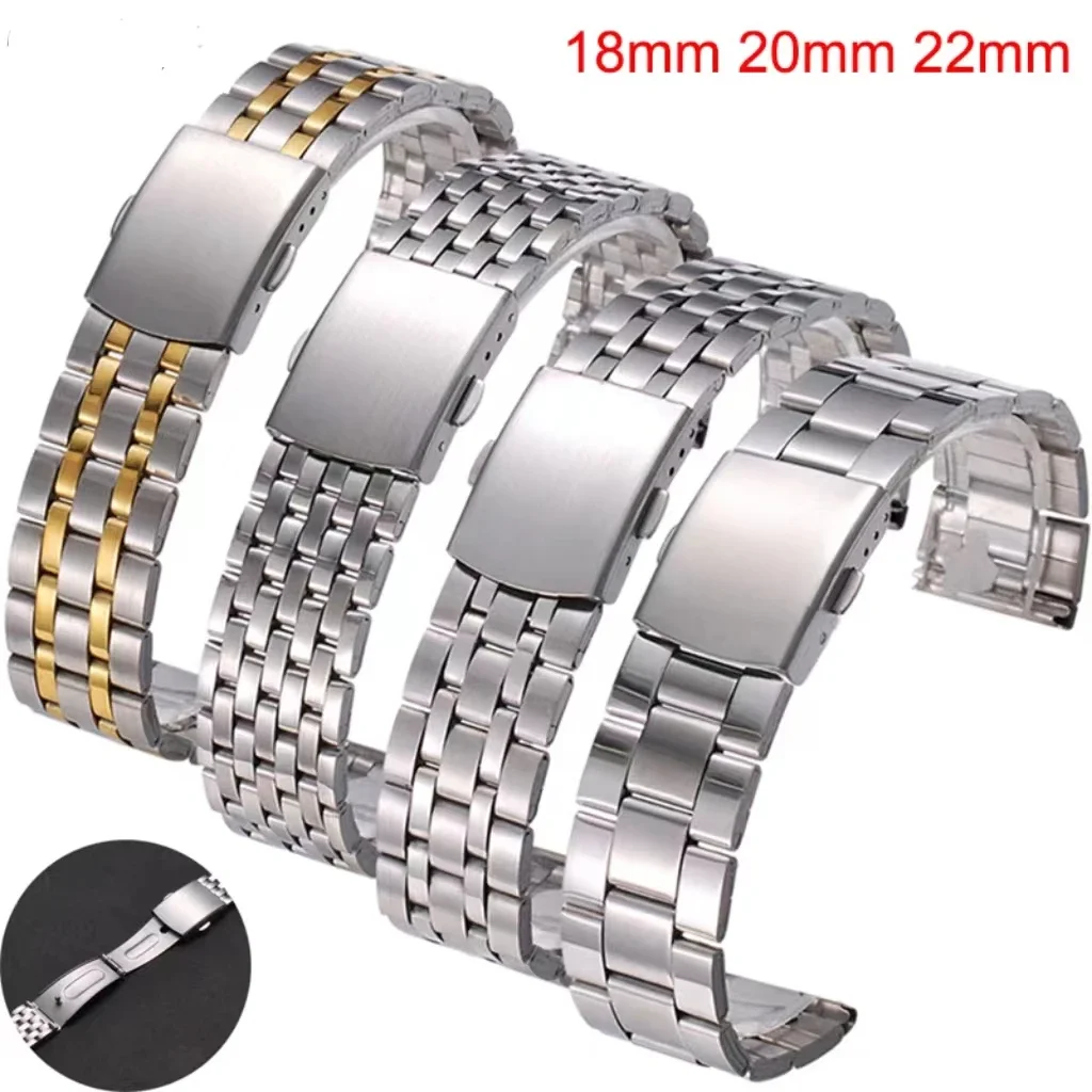 18mm 22mm 20mm Stainless Steel Strap for Samsung Galaxy Watch 3 45mm 46mm Active 2 S3 Band for Huawei GT2/3 Amazfit Bip Bracelet