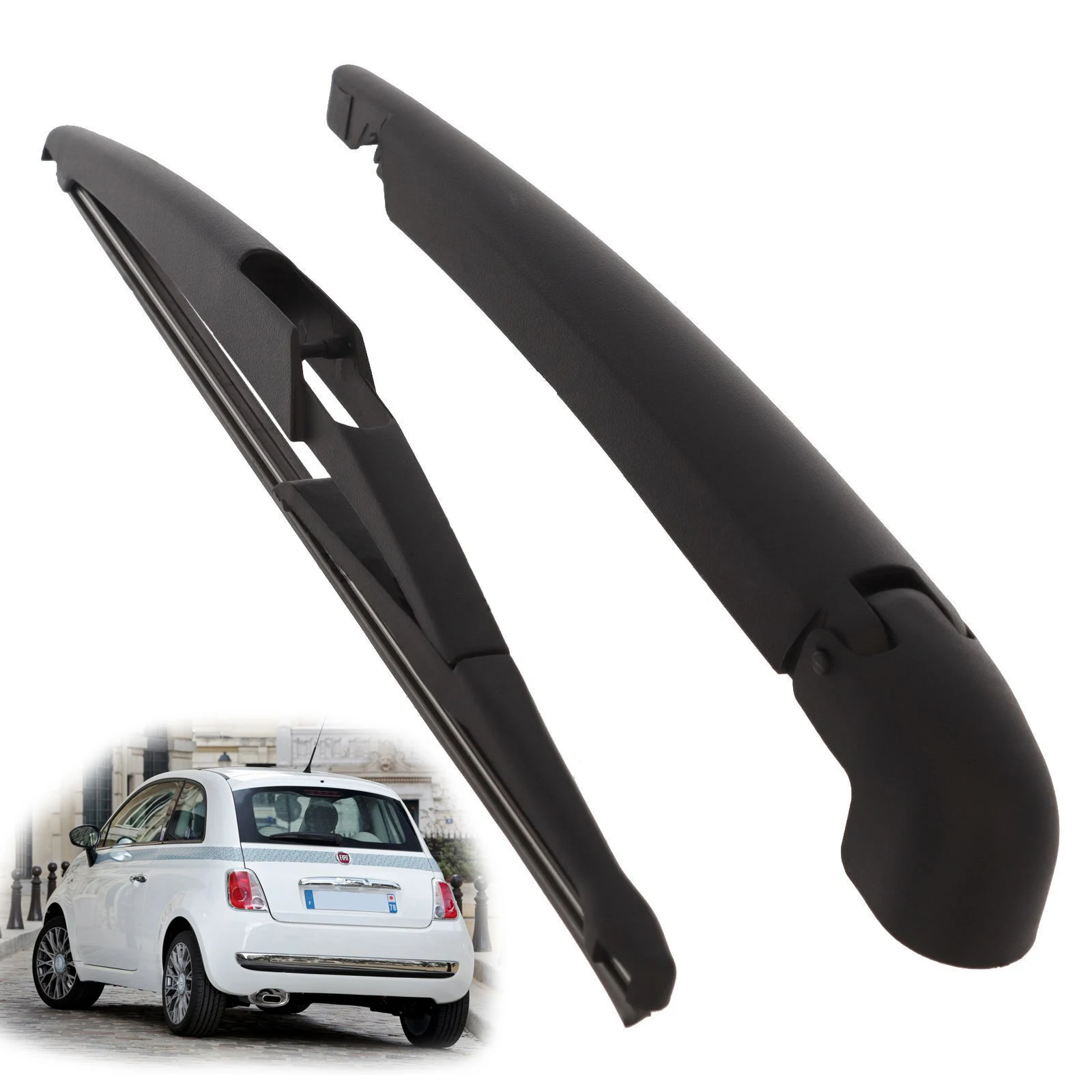 Limpiaparabrisas trasero de 30Cm y 12 pulgadas, juego de brazo y cuchilla para Fiat 500 Hatchback 2008-2020, limpiaparabrisas y piezas de automóviles