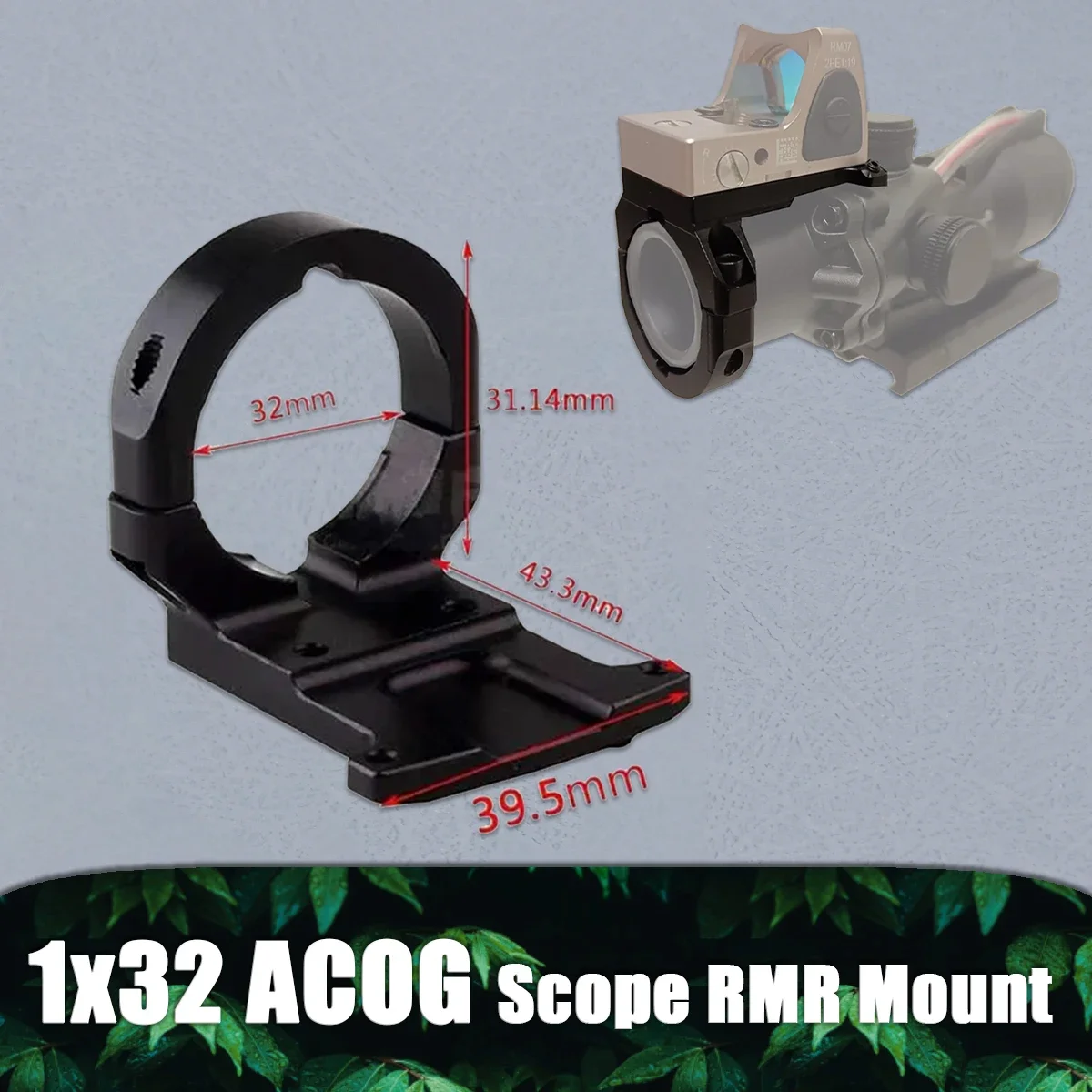 Tactical 1x32 ACOG Scope Mount Ruggedized Miniature RMR Red Dot Sight Mount For AR15 M4 Hunting Riflescope Accessories